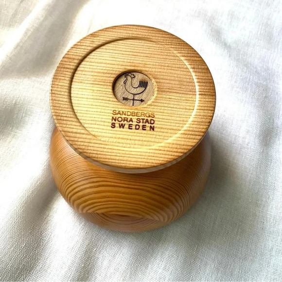 Vintage SANDBERGS NORA STAD SWEDEN Wooden Pedestal Bowl - Picture 3 of 7